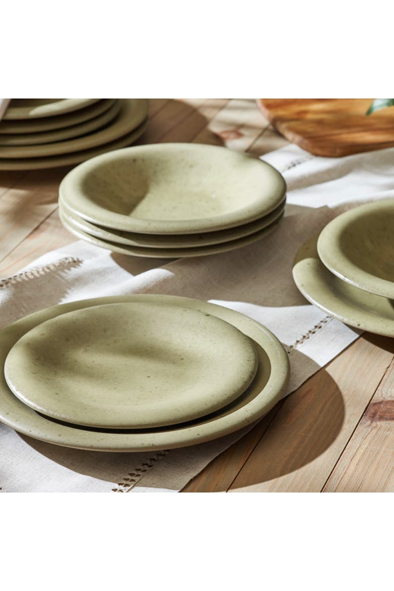 Porto by Stone Lain Aro Stoneware 12-Piece Dinnerware Set, Alternate, color, Green Matte