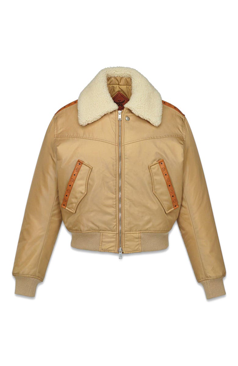 MCM Aviator Jacket in Shearling and ECONYL<sup>®</sup>, Alternate, color, 
