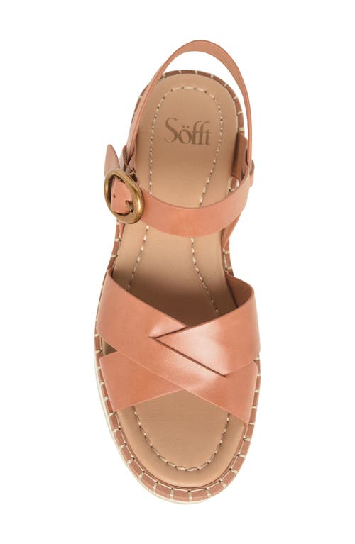 Söfft Ruthie Ankle Strap Platform Wedge Sandal In Luggage