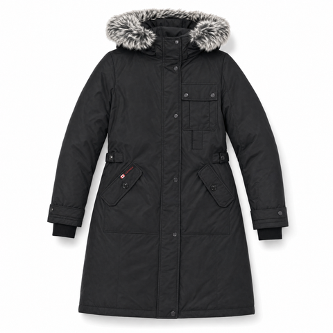 Faux Fur Trim Hooded Long Parka