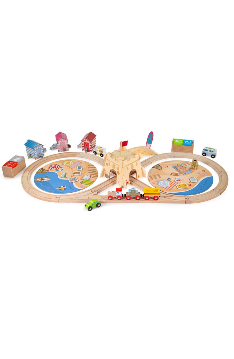 Bigjigs Rail Coastal Clean Up Train Set, Main, color,