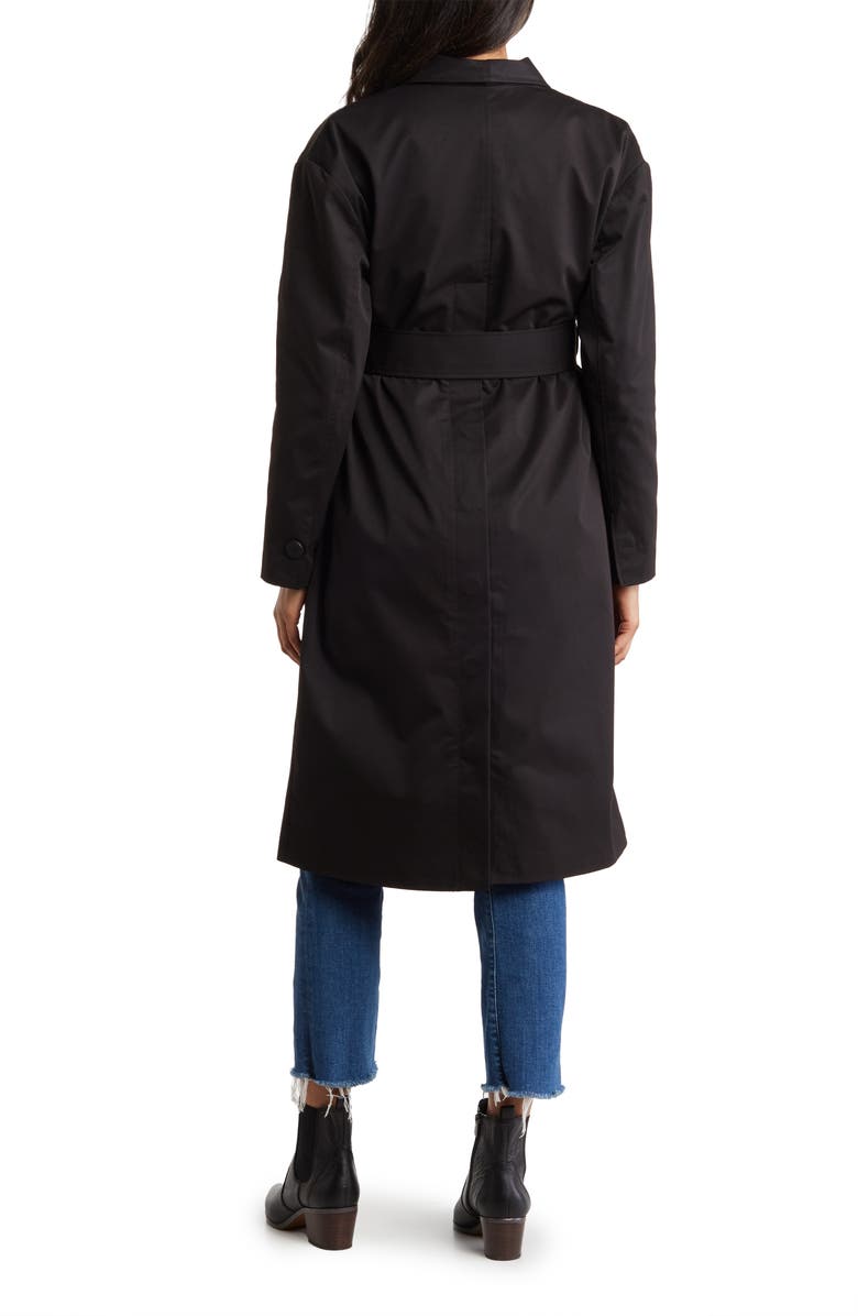 Noize Rose Tie Waist Trench Coat, Alternate, color, Black
