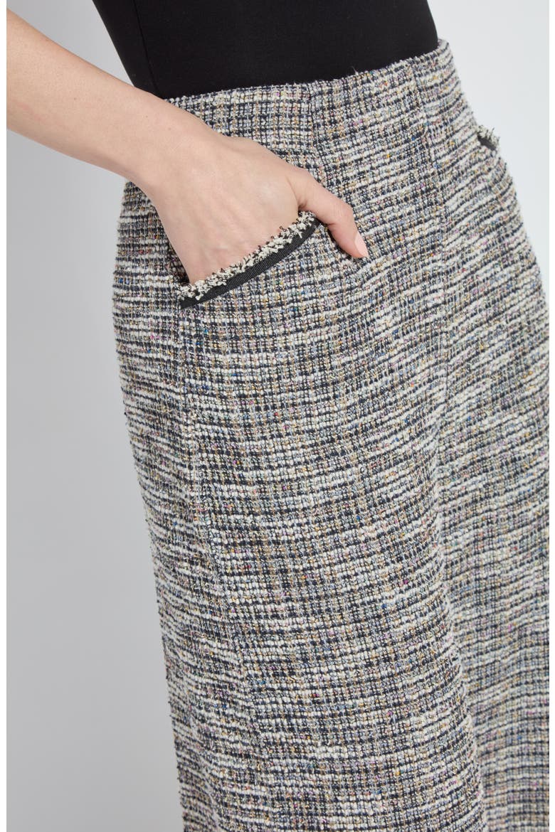 High Waist Ankle Palazzo Stretch Tweed Pants, Alternate, color, MULTI COLOR