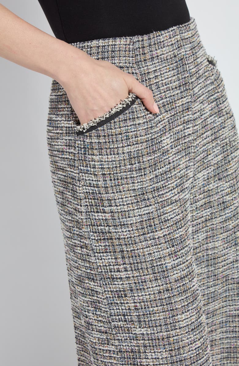 Lysse High Waist Ankle Palazzo Stretch Tweed Pants, Alternate, color, Grey Multi
