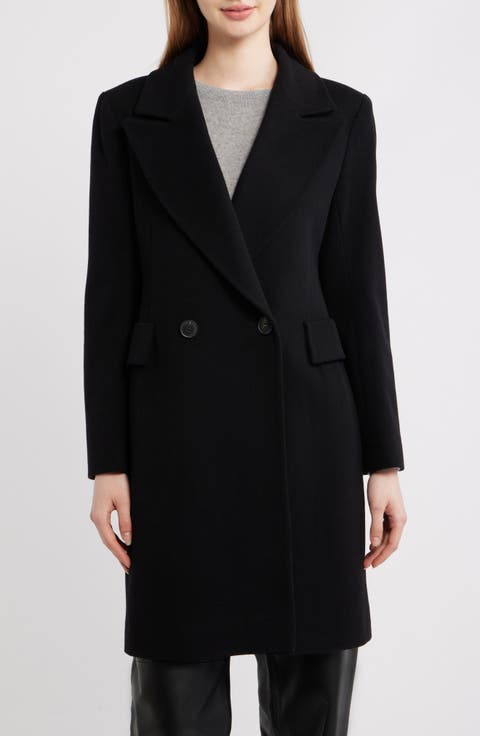 Cara Loro Piana Cashmere & Wool Peak Lapel Coat