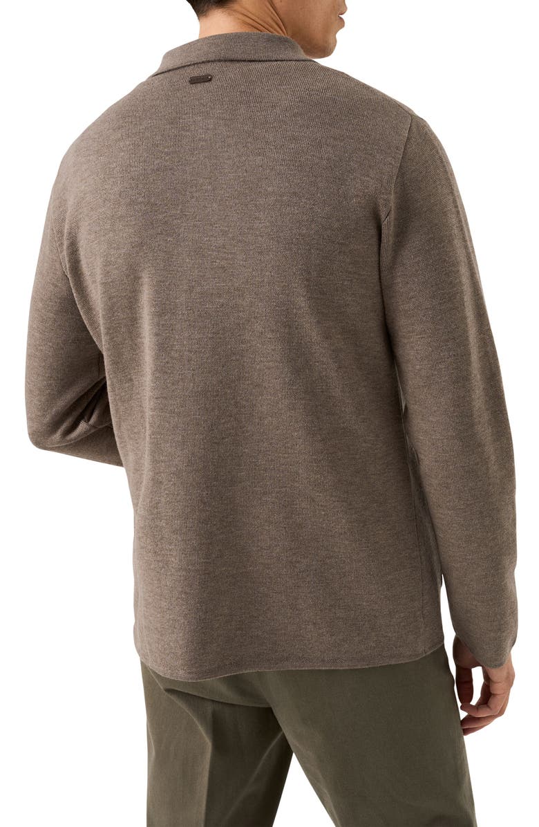 Eton Merino Wool Milano Knit Overshirt, Alternate, color, Light Beige