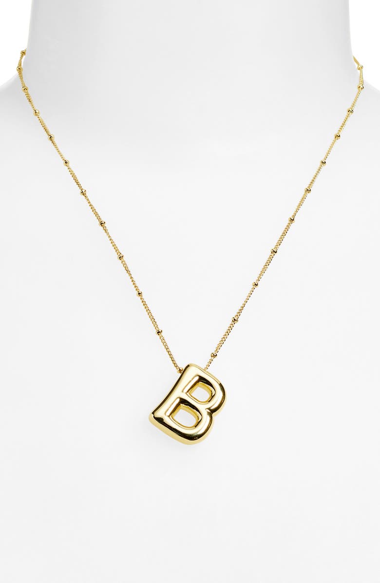 Leith 3D Initial Pendant Necklace, Alternate, color, B- Gold