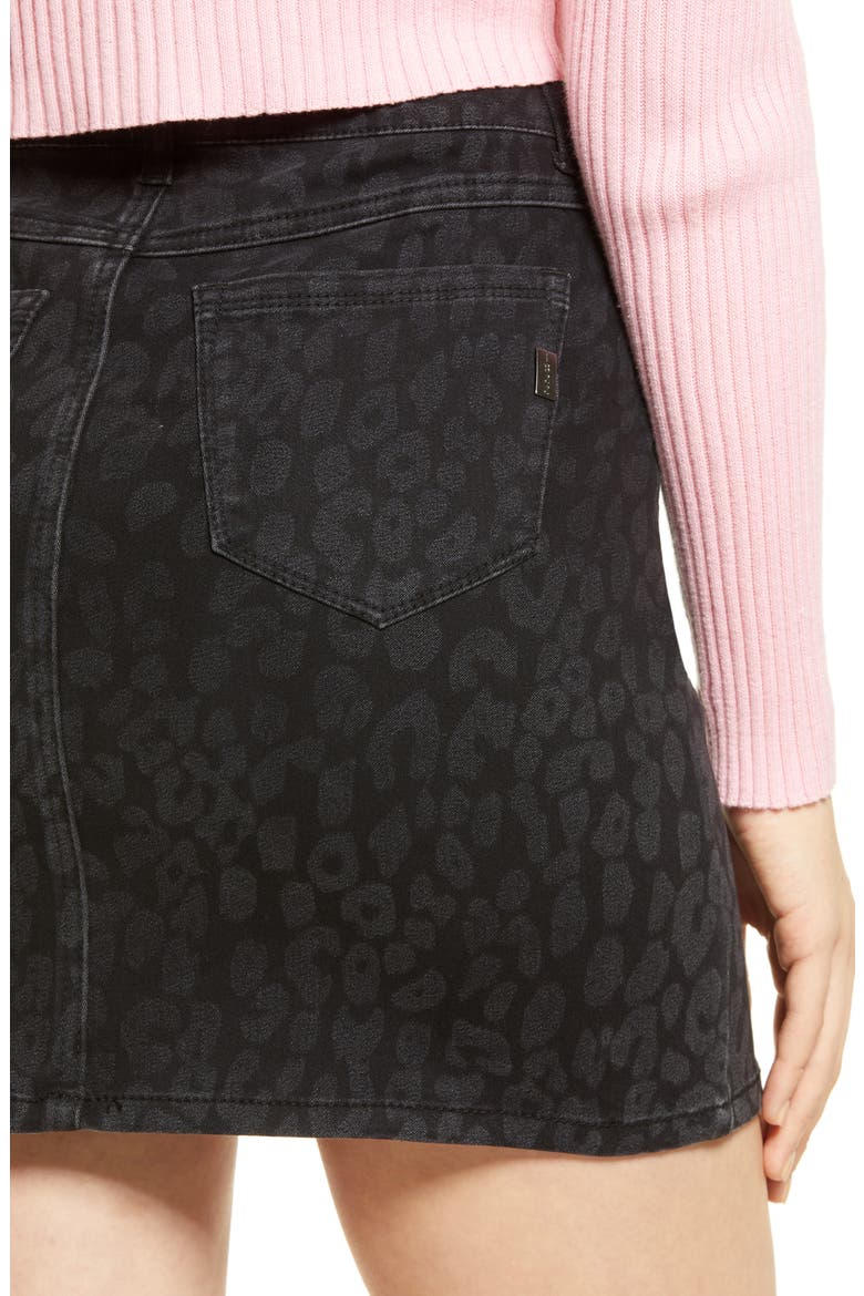 Tonal Cheetah Denim Miniskirt, Alternate, color, ULLA