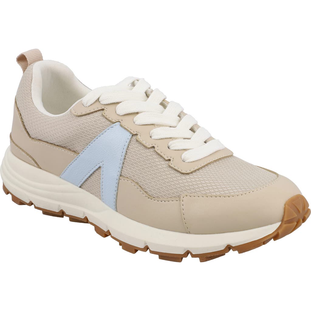 Mia Krash Mesh Sneaker In Light Gray- Baby Blue