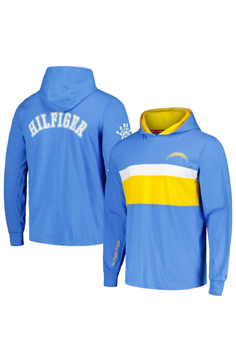 Tommy Hilfiger Men's Tommy Hilfiger  Powder Blue Los Angeles Chargers Morgan Long Sleeve Hoodie T-Shirt, Main, color, Powder Blue