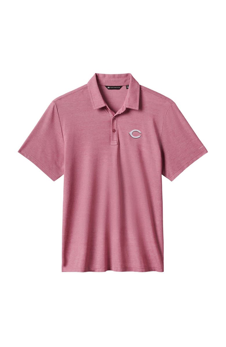 TravisMathew Men's TravisMathew Heather Red Cincinnati Reds Playoff Pitch Polo, Alternate, color, Heather Red