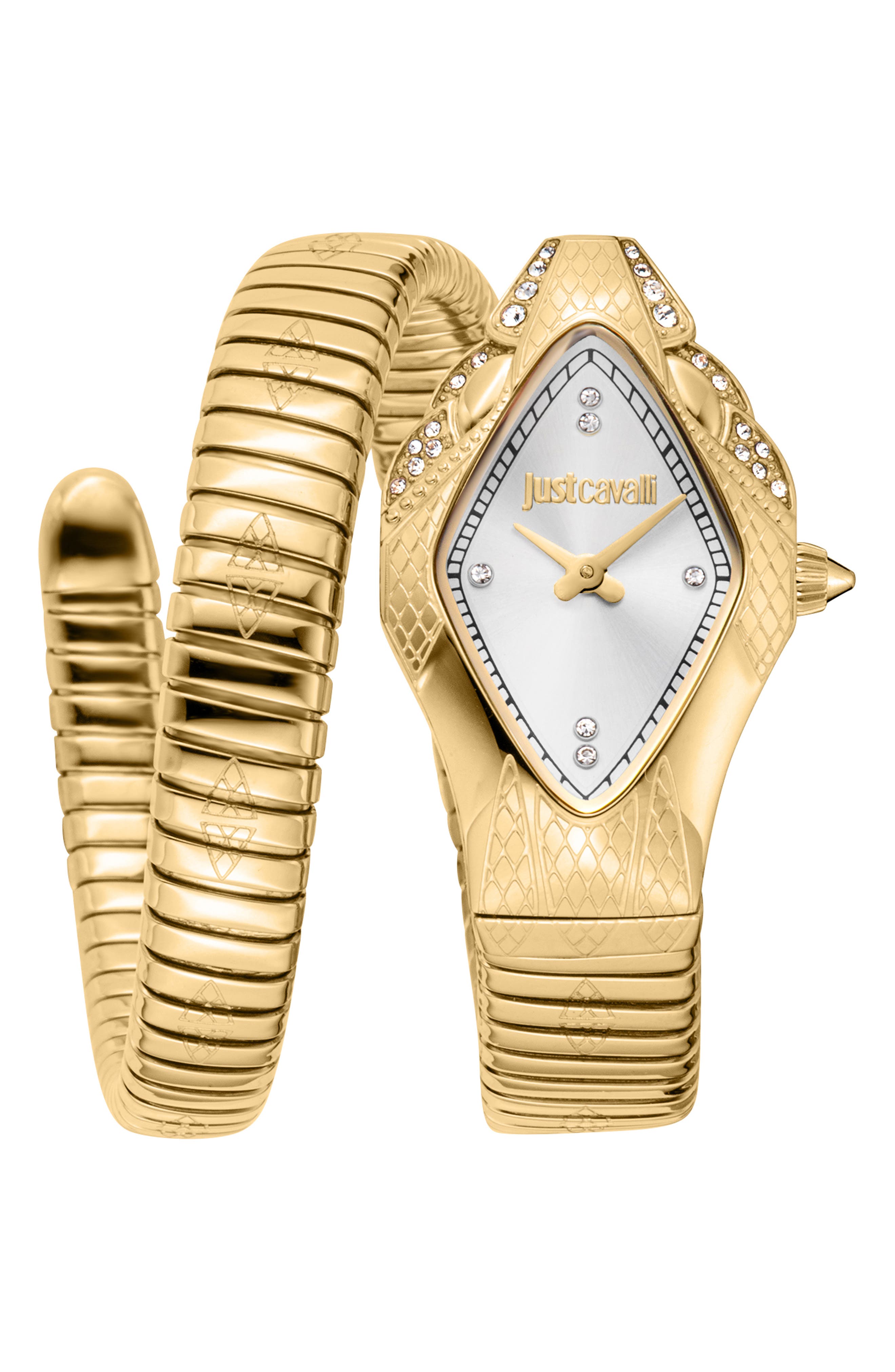 Just Cavalli Snake Wraparound Bracelet Watch, 22mm x 36mm