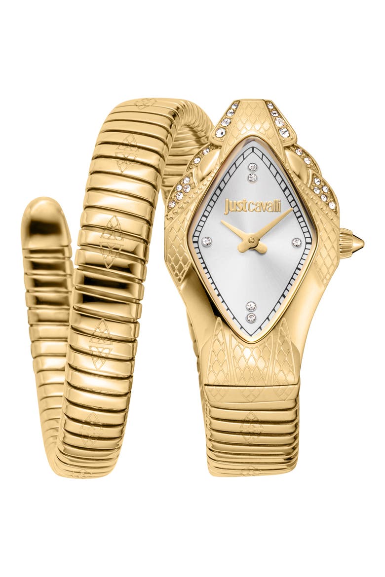 Snake Wraparound Bracelet Watch, 22mm x 36mm, Main, color, GOLD