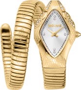 Just Cavalli Snake Wraparound Bracelet Watch, 22mm x 36mm
