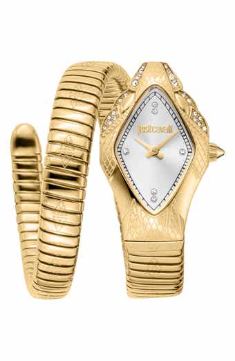 Just Cavalli Snake Wraparound Bracelet Watch, 22mm x 36mm