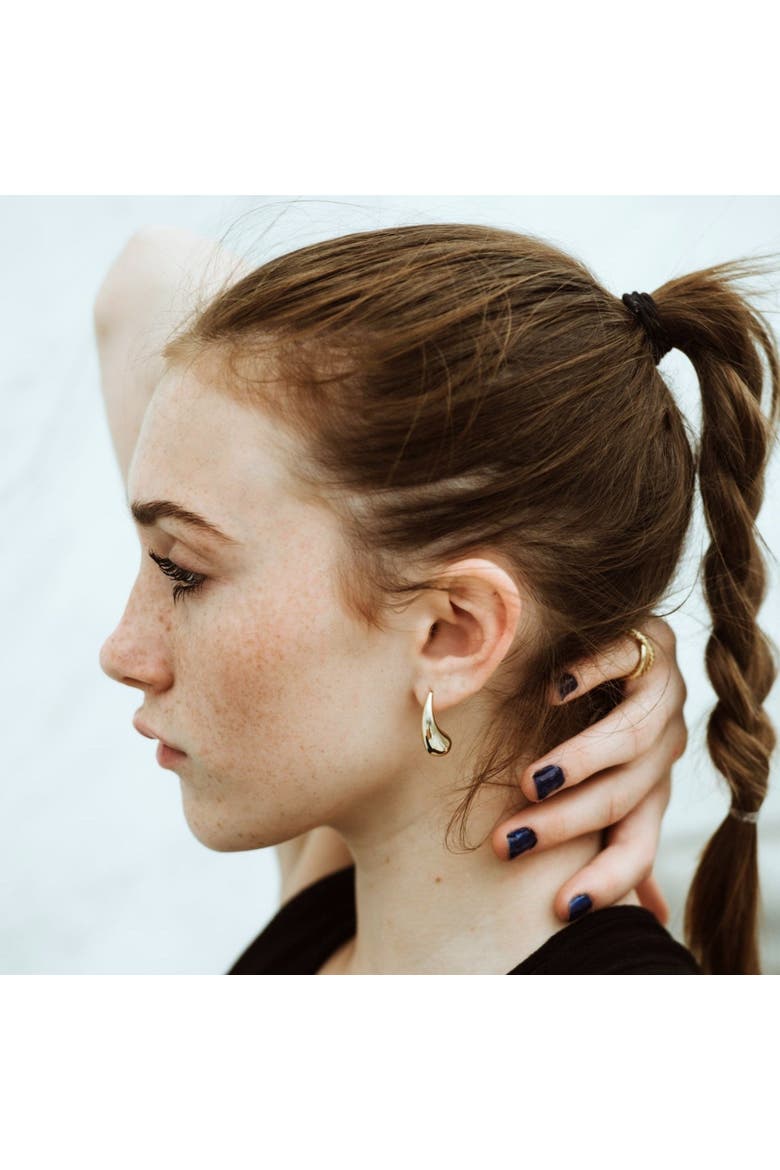Golden Tear Drop Studs, Main, color, Gold