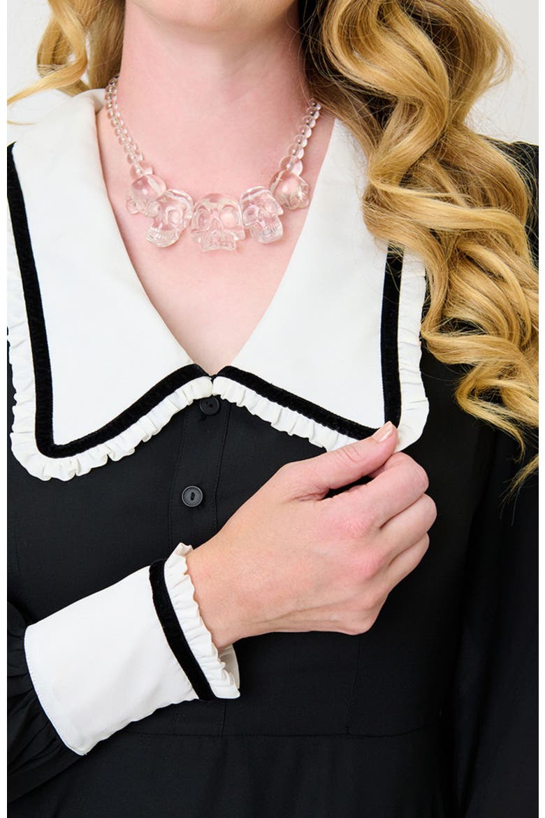 Pilgrim Collar Wendy Swing Dress, Alternate, color, Black w/ White Collar