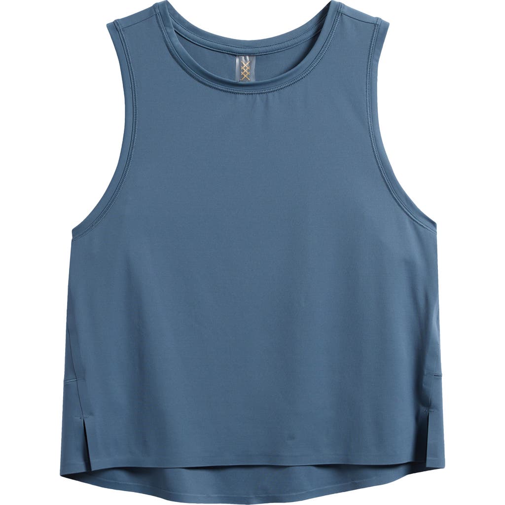 Shop Rhone Serene Crop Performance Tank In Blue Orion