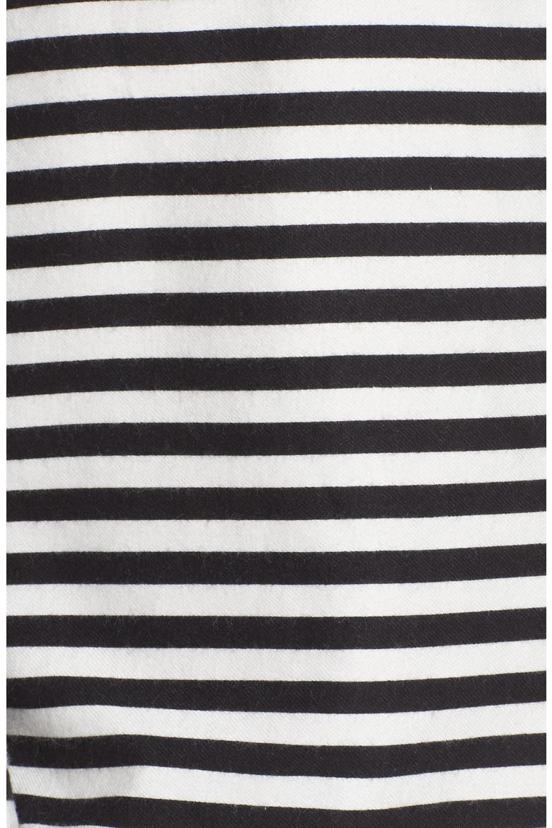 kate spade new york flannel pajamas, Alternate, color, BLACK STRIPE