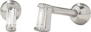 MADE BY MARY CZ Baguette Stud Earrings