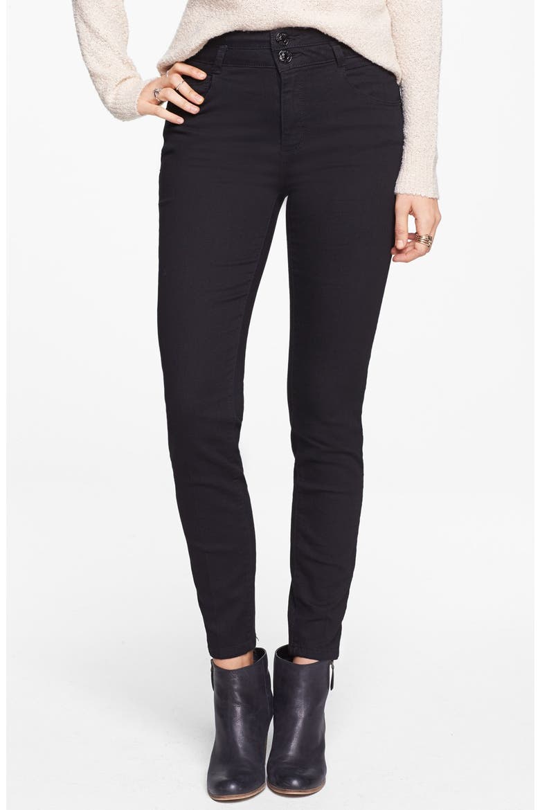 High Waist Skinny Jeans, Main, color, BLACK