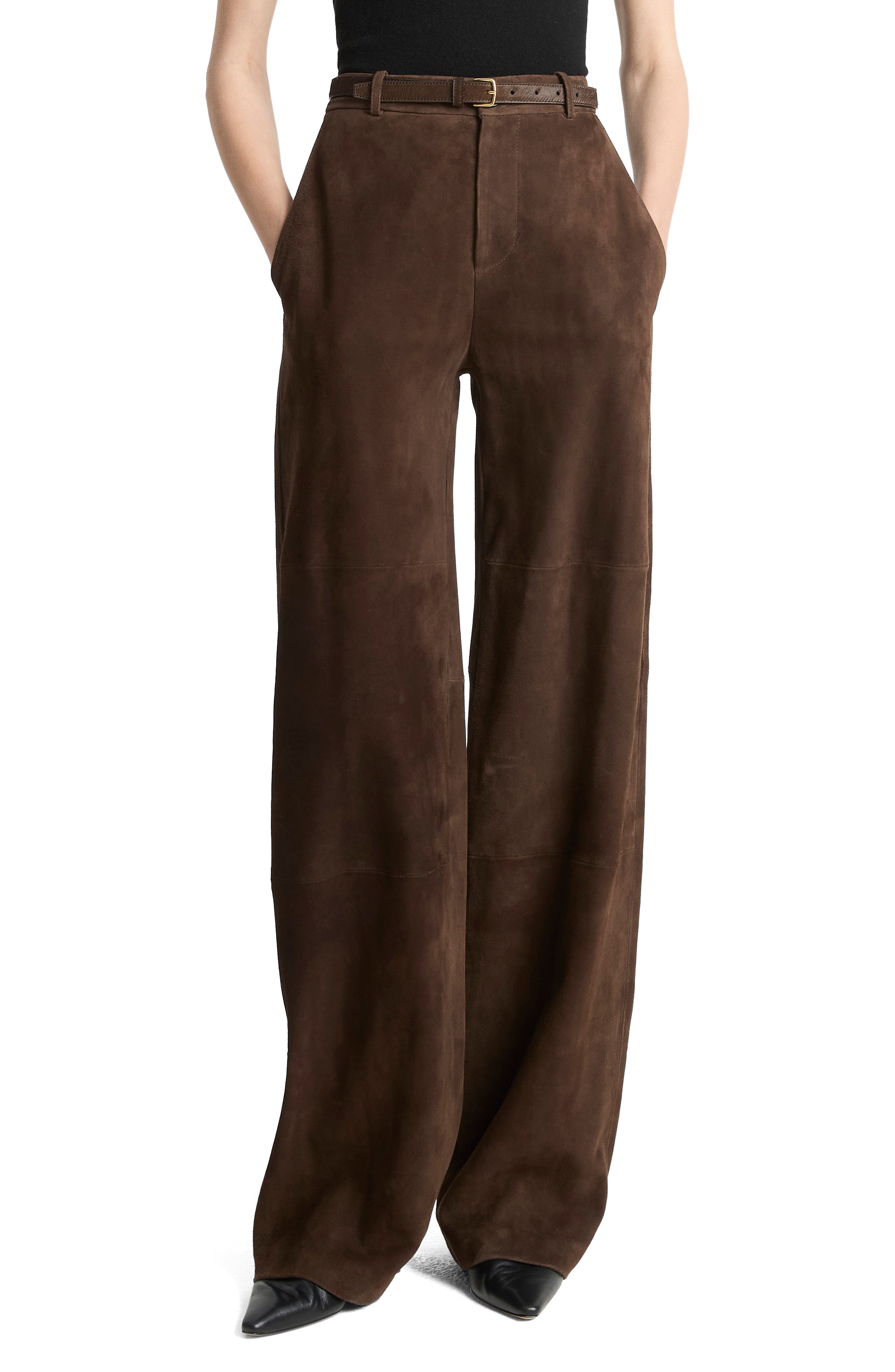 Suede Wide Leg Pants