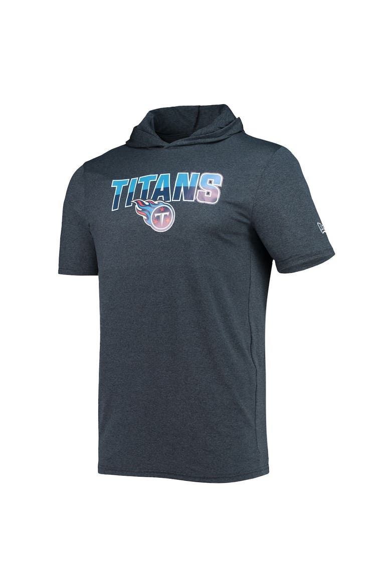 Men's New Era Heathered Navy Tennessee Titans Team Brushed Hoodie T-Shirt, Alternate, color, Navy