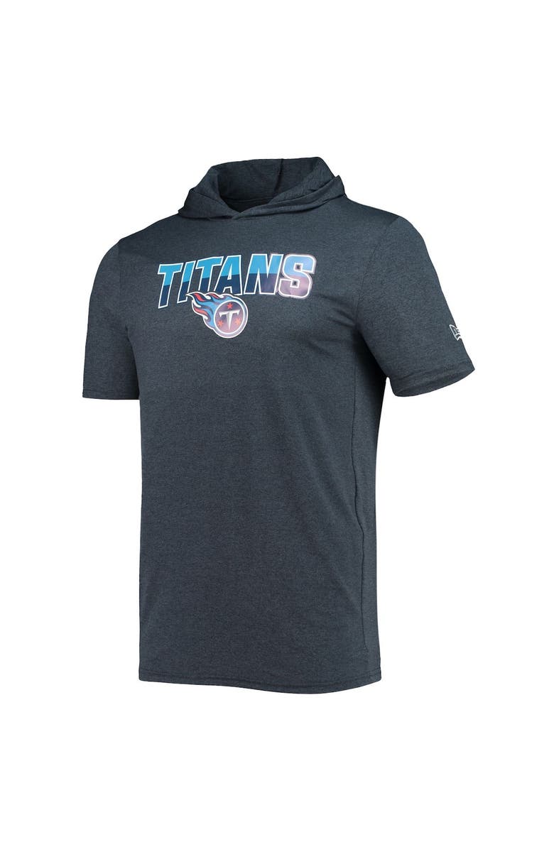 New Era Men's New Era Heathered Navy Tennessee Titans Team Brushed Hoodie T-Shirt, Alternate, color, Navy