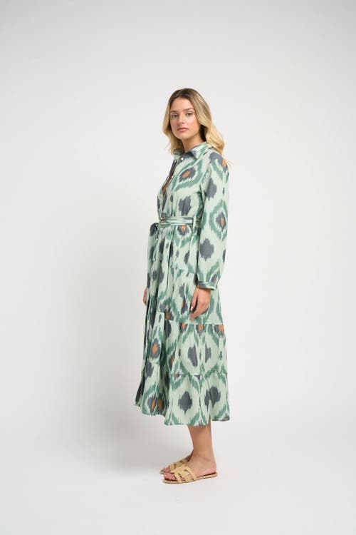 Guadalupe Design Ariel Ikat Dress In Green