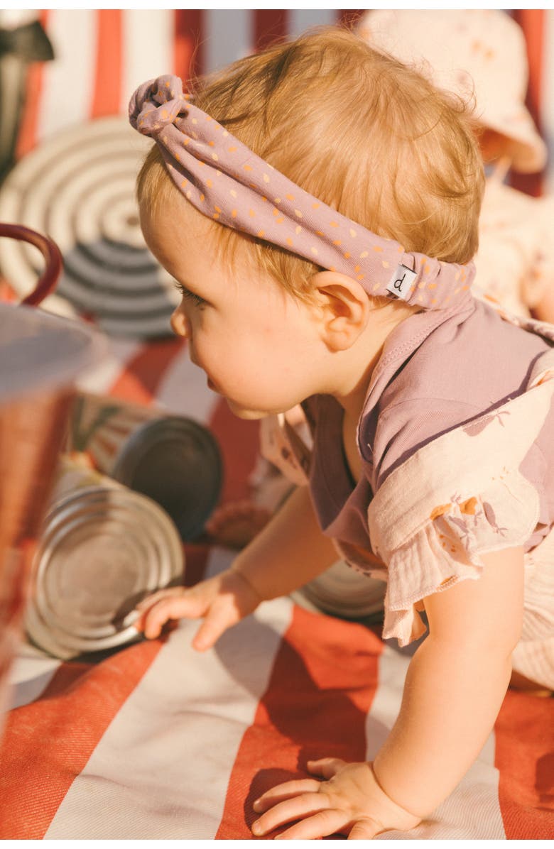 Deux par Deux Baby Girl's Printed Organic Cotton Headband Pear Seeds, Alternate, color, 