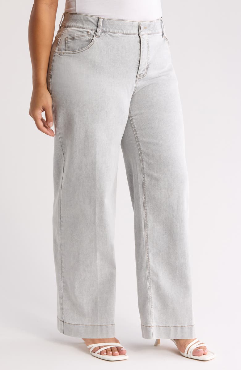Wit & Wisdom Sam 'Ab'Solution High Waist Wide Leg Jeans, Alternate, color, Light Grey