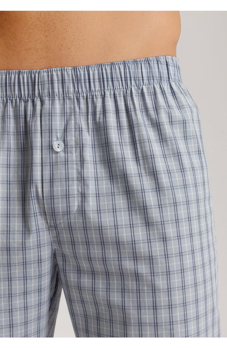 Hanro Night And Day Notch Collar Cotton Pajama Set, Alternate, color, Sea Breeze Check