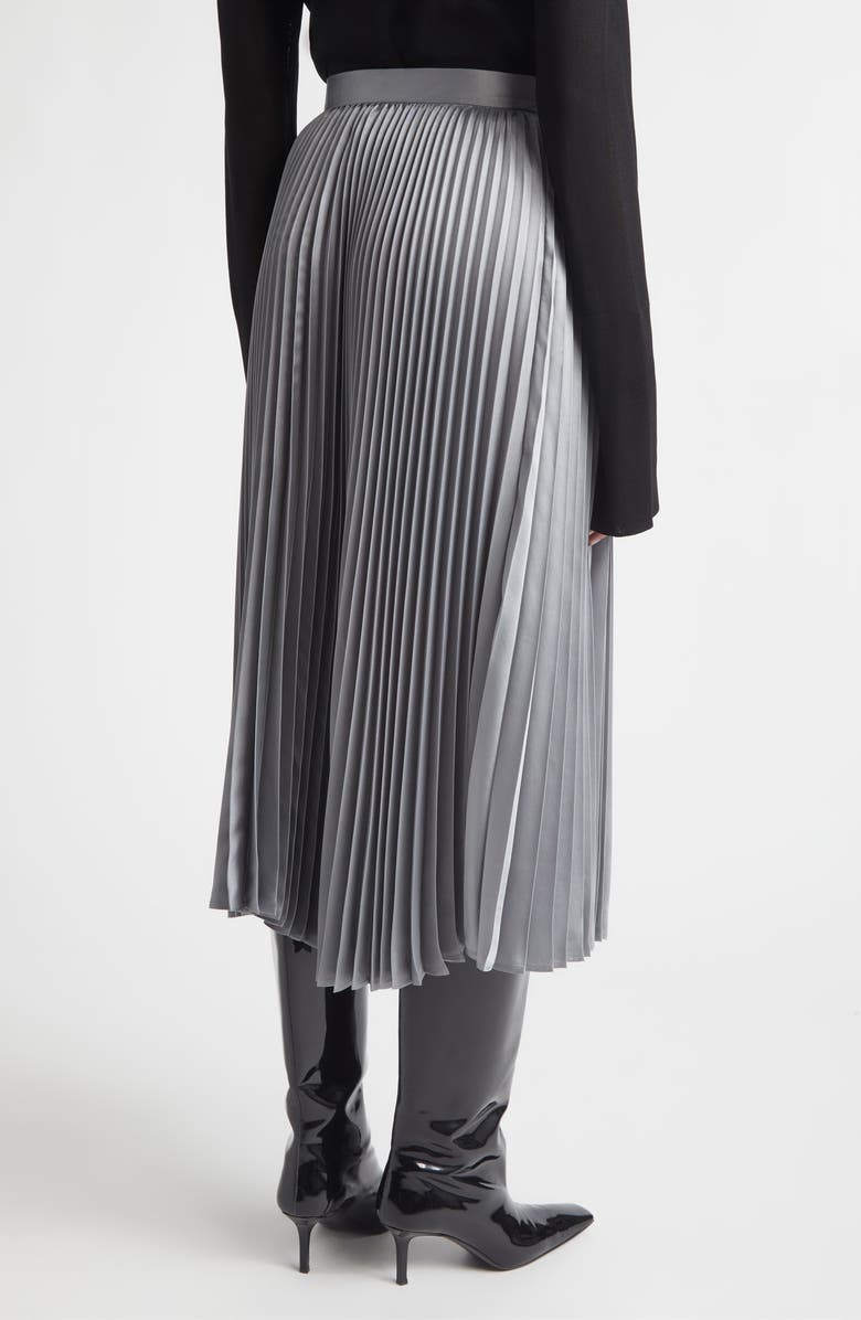 Jil Sander Metallic Fluid Twill Plissé Midi Skirt, Alternate, color, Volcanic Glass