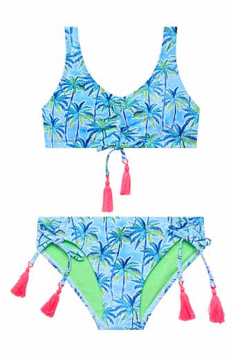 Kids' Floral Tassel Two-Piece Swimsuit