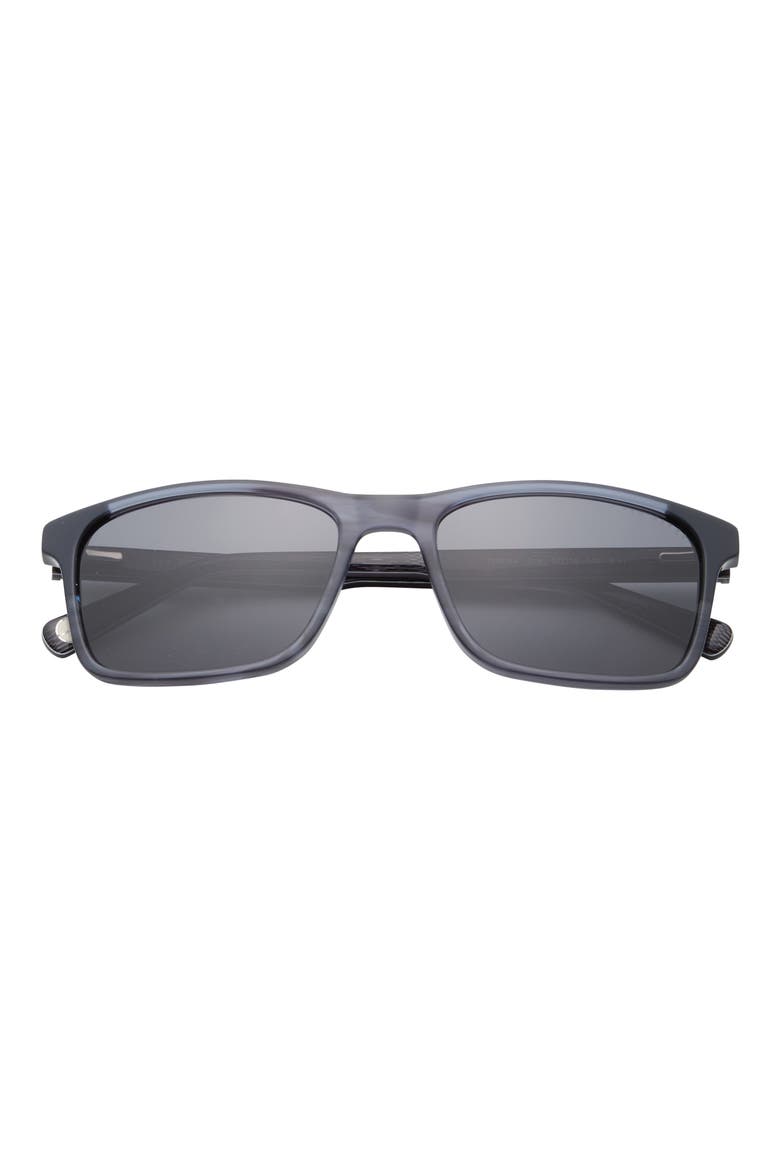 57mm Full Rim Rectangle Polaized Sunglasses, Main, color, SLATE
