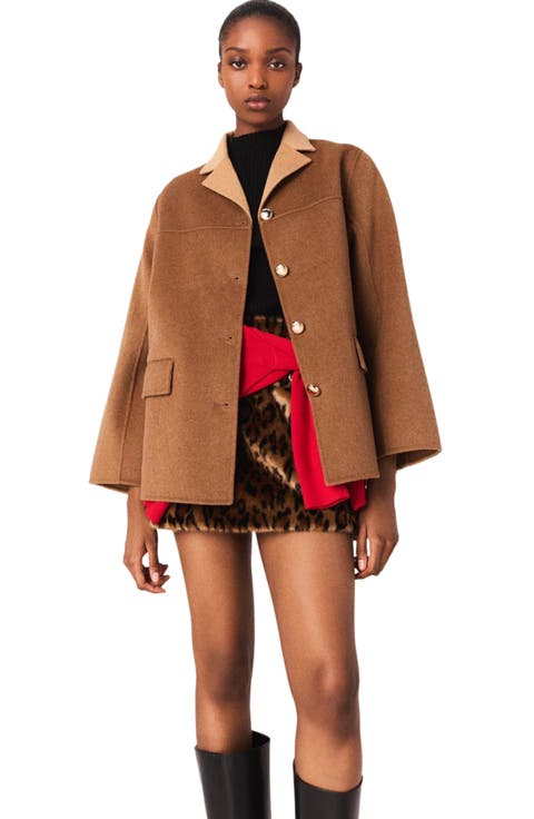 Double-faced mid-length coat