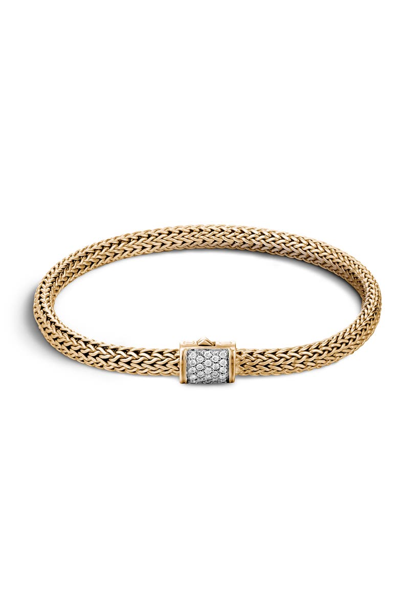 John Hardy Chain Classic Pavé Diamond Bracelet, Main, color, 