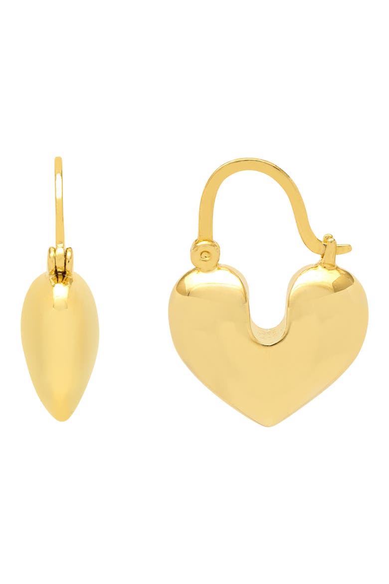 Heart Hoop Earrings, Main, color, GOLD