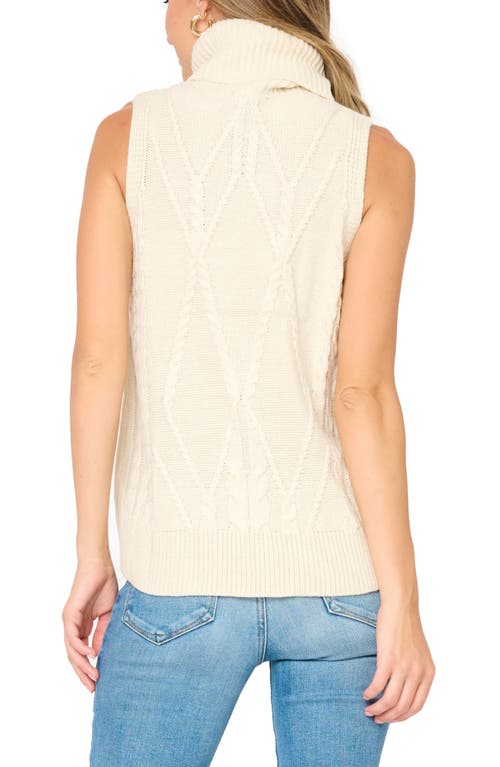 Gibsonlook Cable Stitch Sleeveless Turtleneck Sweater In Neutral