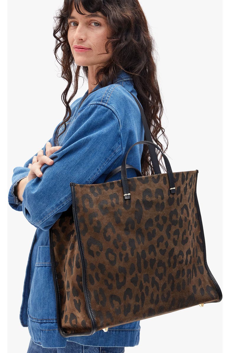 Clare V. Simple Suede Tote, Alternate, color, Cocoa Pablo Cat Suede