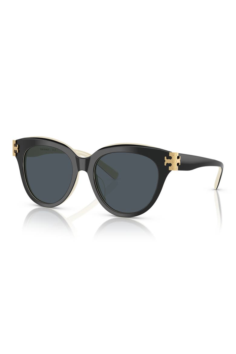53mm Phantos Sunglasses, Alternate, color, BLACK/IVORY