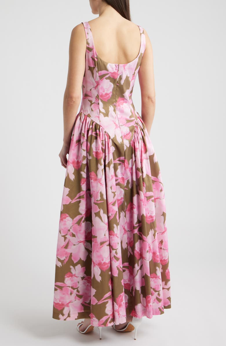 Hutch Jemma Floral Maxi Dress, Alternate, color, Olive/ Pink Watercolor Orchids