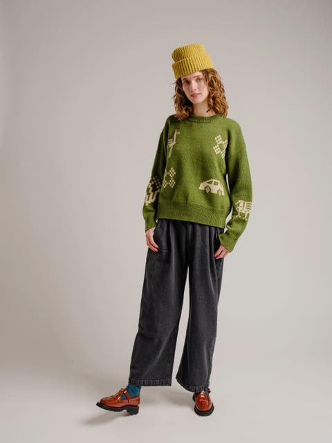 Birds Graphic Merino Sweater