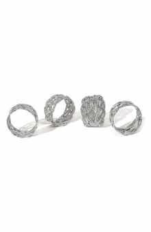 Tiramisu Platinum Weave Set of 4 Napkin Rings