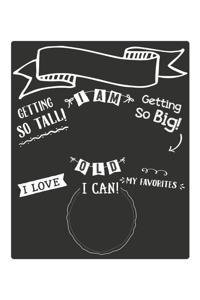 All About Baby Chalkboard, Main, color, BLACK