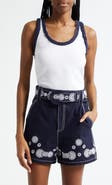 Cinq à Sept Braided Trim Stretch Cotton Tank
