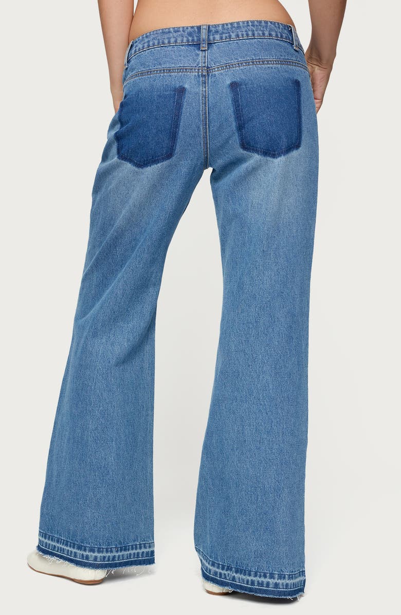 EDIKTED Nerissa Low Rise Flare Jeans, Alternate, color, Blue