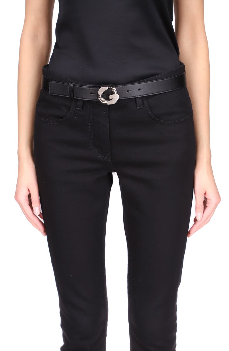 Givenchy G-Chain Buckle Leather Belt, Alternate, color, 