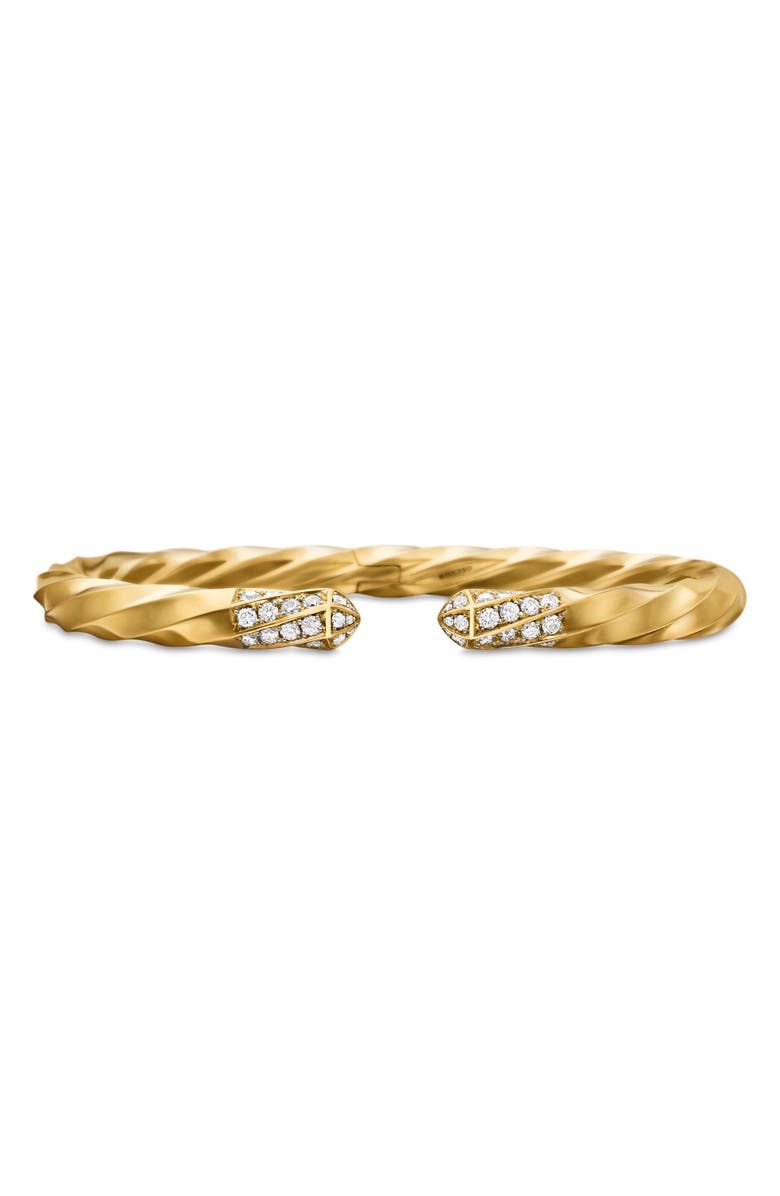 David Yurman Cable Edge<sup>®</sup> Bracelet in 18K Yellow Gold with Diamonds, 5.5mm, Main, color, 18K Gold Recycled