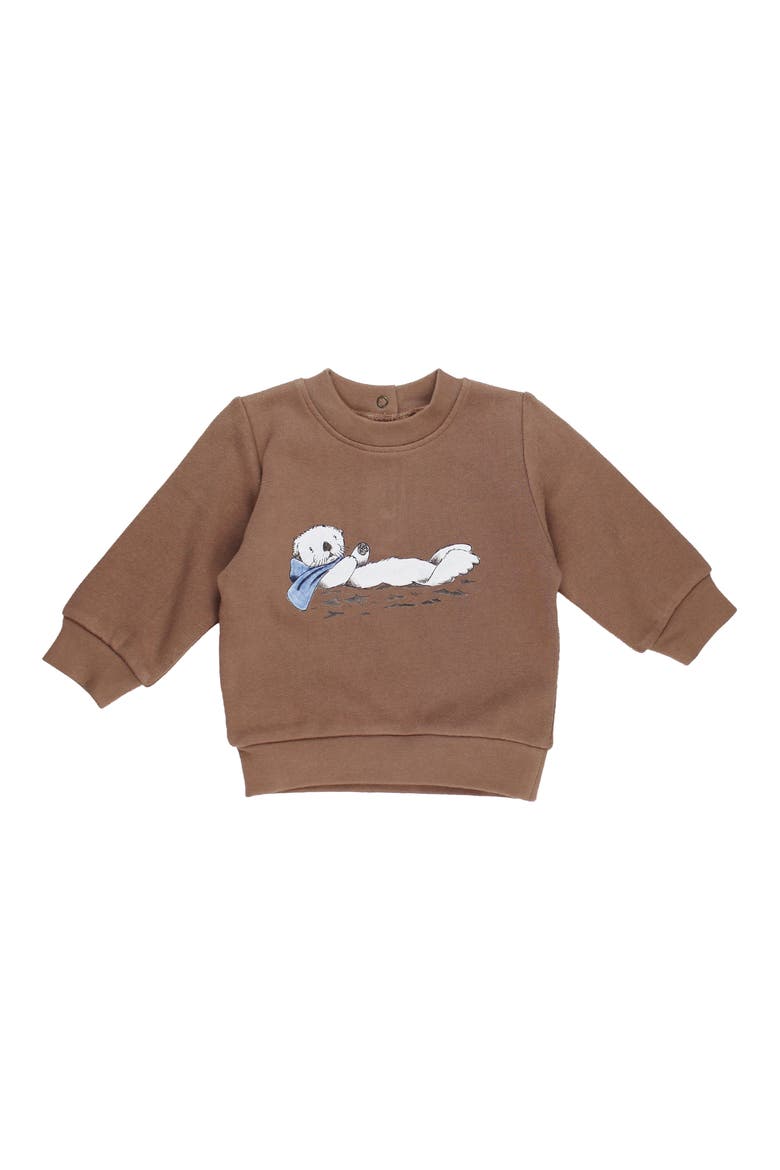 Kids' Cozy Fleece Graphic Sweatshirt, Main, color, SEA OTTER